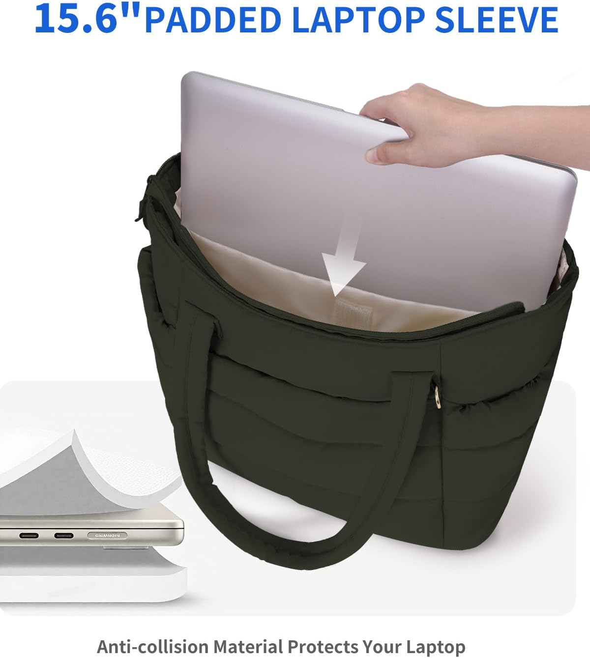Tote Bag for Women, Puffy Handbags for Work, Travel, Nurse