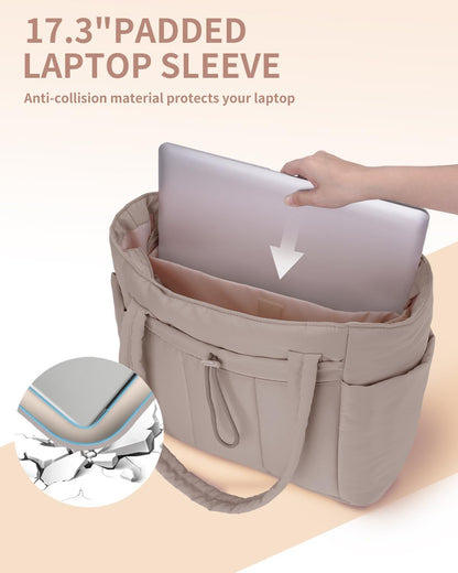 Tote Bag for Women, Puffy Handbags for Work, Travel, Nurse