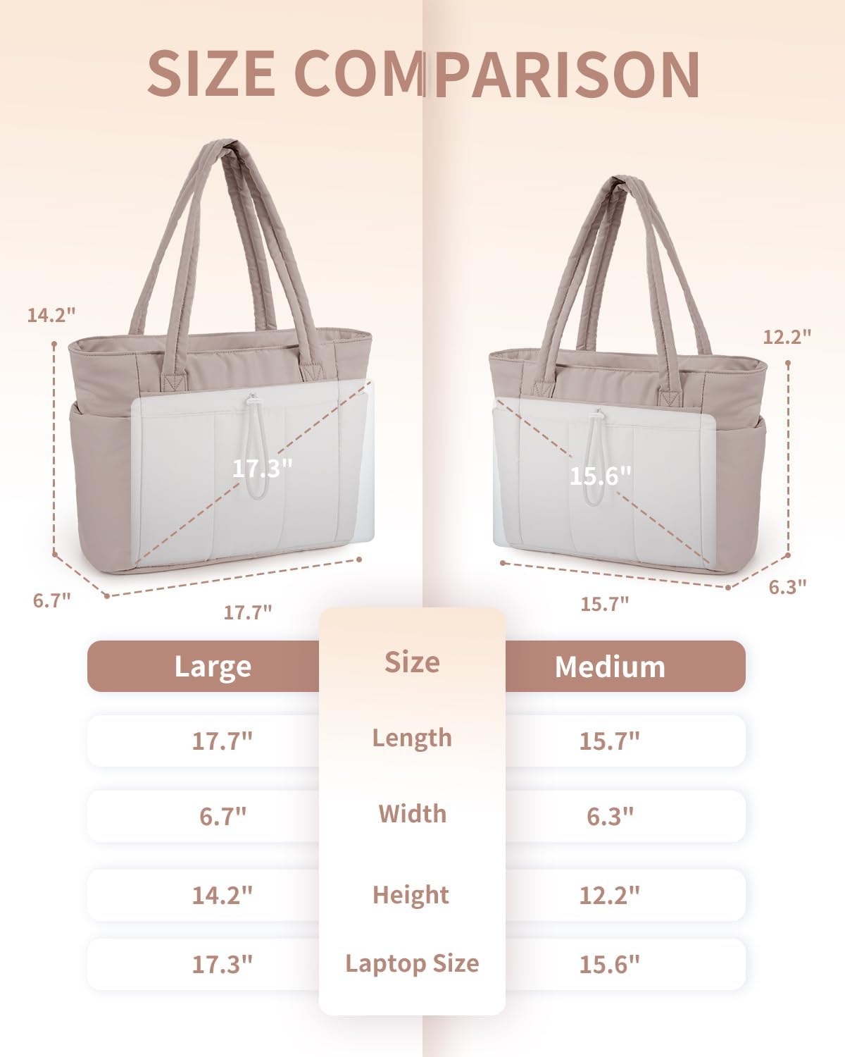 Tote Bag for Women, Puffy Handbags for Work, Travel, Nurse