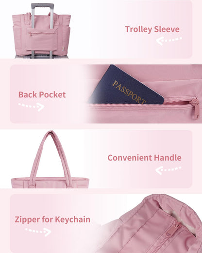 Tote Bag for Women, Puffy Handbags for Work, Travel, Nurse