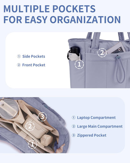Tote Bag for Women, Puffy Handbags for Work, Travel, Nurse