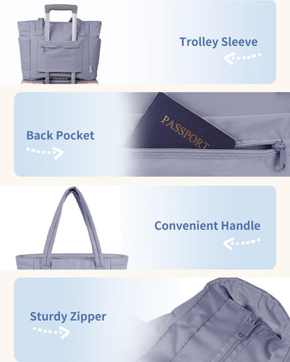 Tote Bag for Women, Puffy Handbags for Work, Travel, Nurse