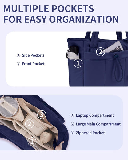 Tote Bag for Women, Puffy Handbags for Work, Travel, Nurse