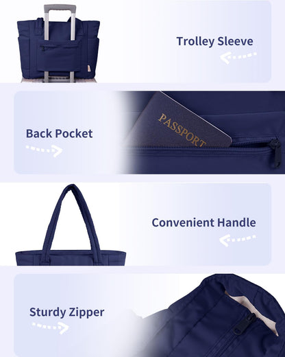 Tote Bag for Women, Puffy Handbags for Work, Travel, Nurse