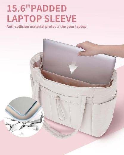 Tote Bag for Women, Puffy Handbags for Work, Travel, Nurse