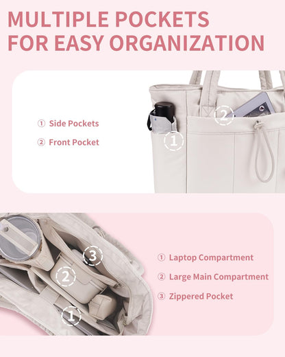 Tote Bag for Women, Puffy Handbags for Work, Travel, Nurse