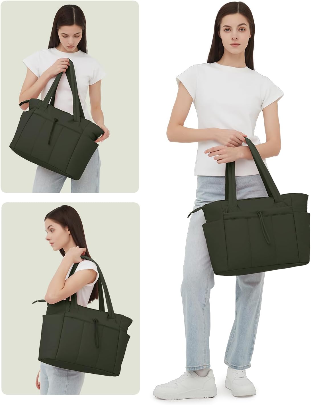Tote Bag for Women, Puffy Handbags for Work, Travel, Nurse