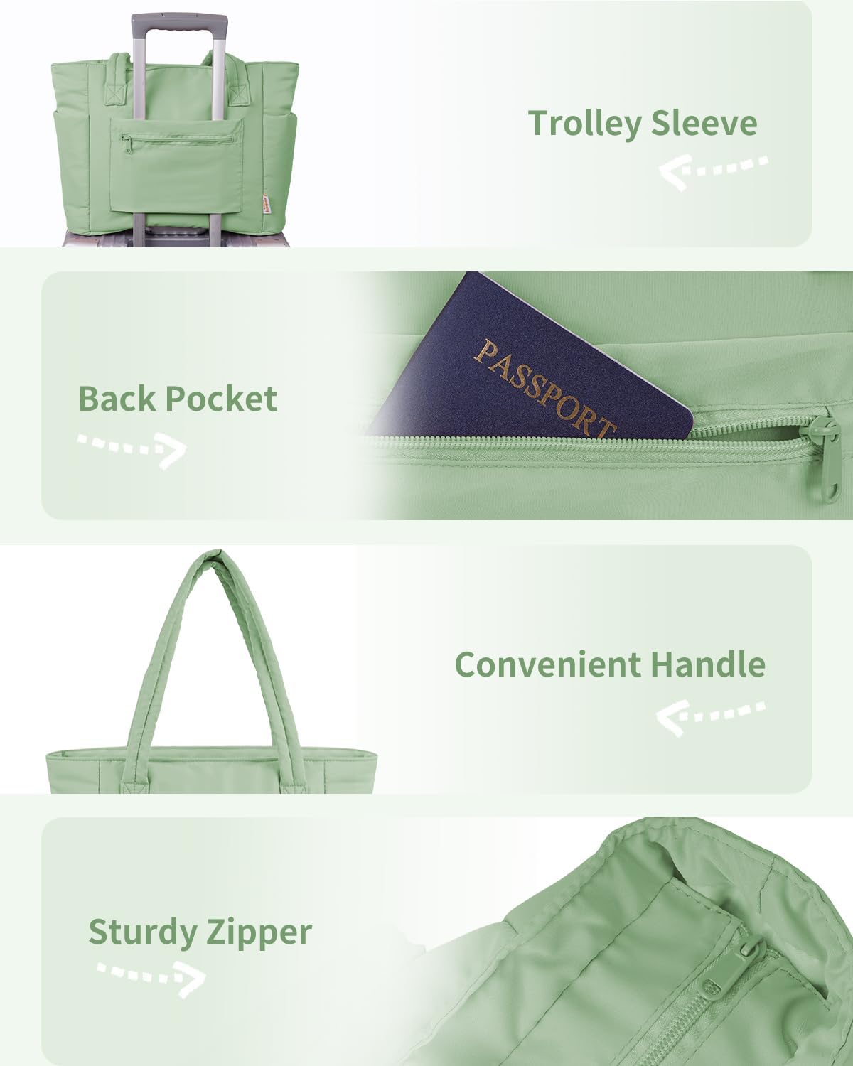 Tote Bag for Women, Puffy Handbags for Work, Travel, Nurse