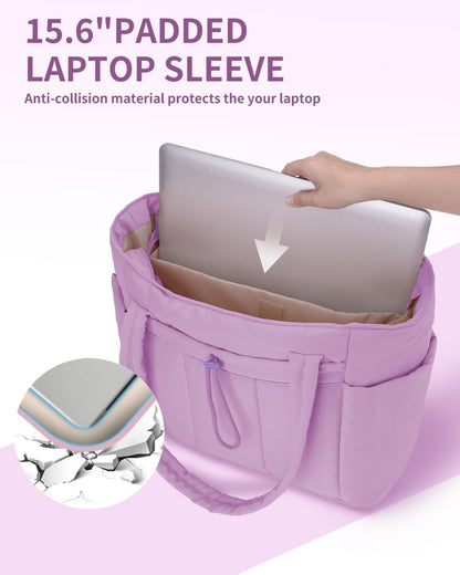 Tote Bag for Women, Puffy Handbags for Work, Travel, Nurse