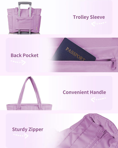 Tote Bag for Women, Puffy Handbags for Work, Travel, Nurse