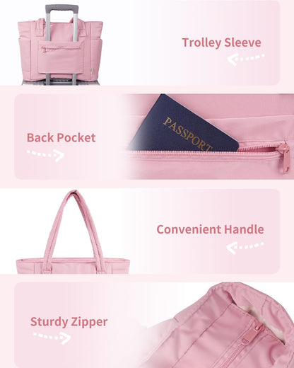 Tote Bag for Women, Puffy Handbags for Work, Travel, Nurse