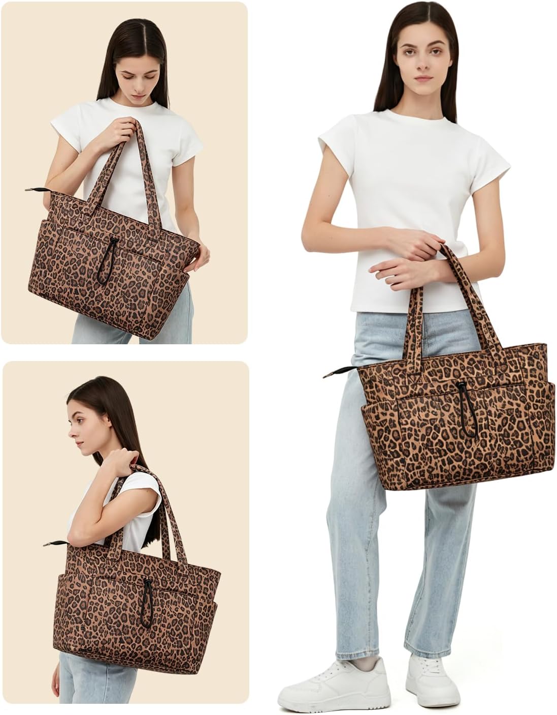 Tote Bag for Women, Puffy Handbags for Work, Travel, Nurse