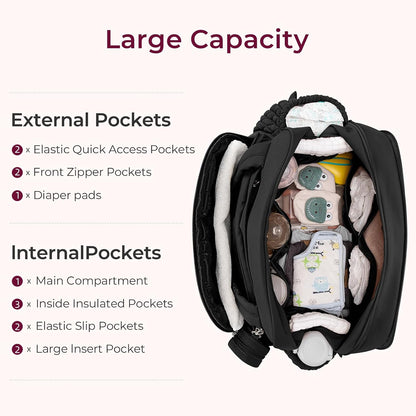 Tote Diaper Bags, Travel Crossbody Large Capacity Hospital Bag for Women Labor Delivery with Pacifier Case