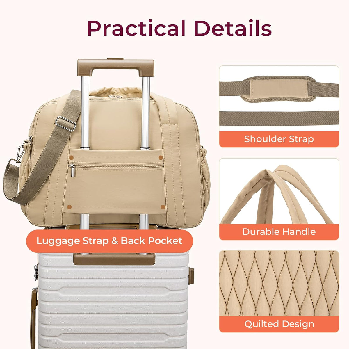 Tote Diaper Bags, Travel Crossbody Large Capacity Hospital Bag for Women Labor Delivery with Pacifier Case
