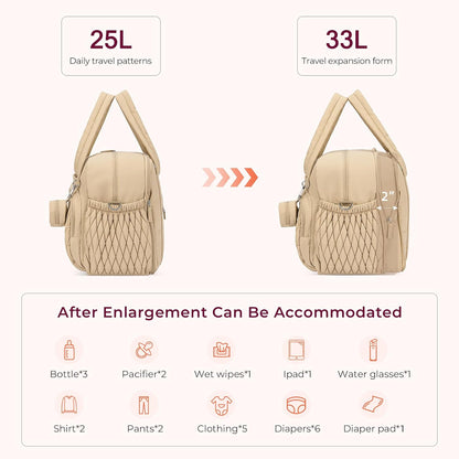 Tote Diaper Bags, Travel Crossbody Large Capacity Hospital Bag for Women Labor Delivery with Pacifier Case