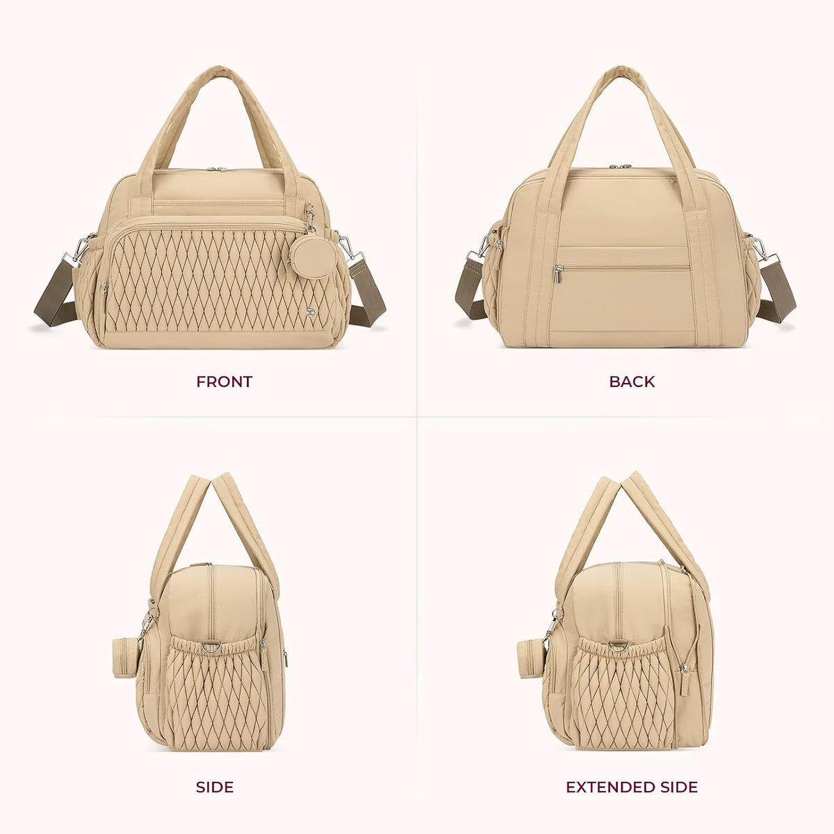 Tote Diaper Bags, Travel Crossbody Large Capacity Hospital Bag for Women Labor Delivery with Pacifier Case