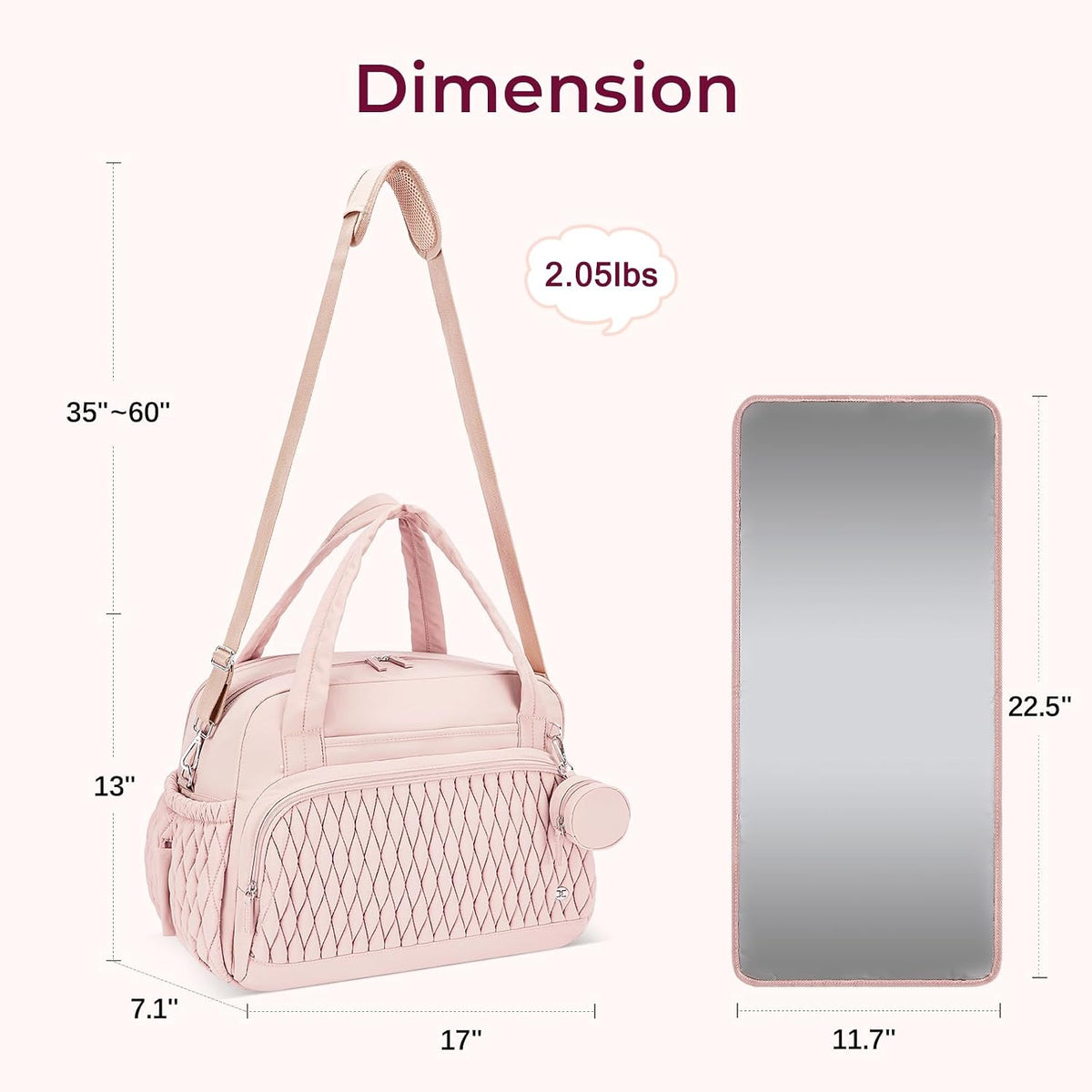 Tote Diaper Bags, Travel Crossbody Large Capacity Hospital Bag for Women Labor Delivery with Pacifier Case