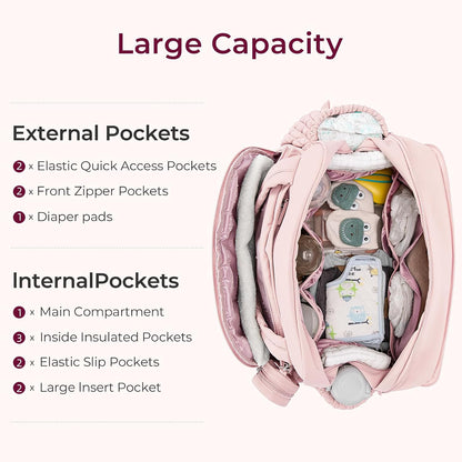 Tote Diaper Bags, Travel Crossbody Large Capacity Hospital Bag for Women Labor Delivery with Pacifier Case