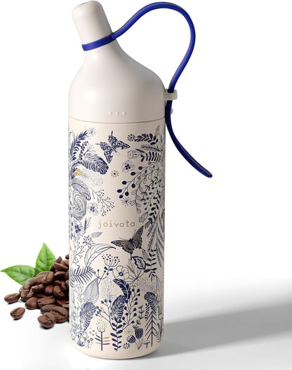 20oz Artic Ceramic Lined Coffee Tumbler, 3D Floral Print Design, Insulated Stainless Steel Travel Mug with Lid and Straw, BPA-Free Leak-Proof for Hot & Iced Coffee Tea, Unique Gifts for Women