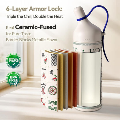 20oz Artic Ceramic Lined Coffee Tumbler, 3D Floral Print Design, Insulated Stainless Steel Travel Mug with Lid and Straw, BPA-Free Leak-Proof for Hot & Iced Coffee Tea, Unique Gifts for Women