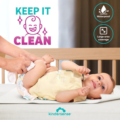 KinderSense - Disposable Changing Underpads for Baby Diaper (80 Pack) Extra Large (17.5" x 17.5") Portable Pee Pad Waterproof & Leak Proof Underpad Mat Incontinence Protection - Absorbent Changing Mat