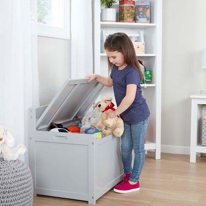 Melissa & Doug Toy Chest, Wooden Toy Storage Box with Safety-Hinged Lid, Kids Toys Storage Organizer for Playroom, Bedroom, & Montessori Classroom Furniture for Boys & Girls Ages 3+