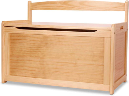 Melissa & Doug Toy Chest, Wooden Toy Storage Box with Safety-Hinged Lid, Kids Toys Storage Organizer for Playroom, Bedroom, & Montessori Classroom Furniture for Boys & Girls Ages 3+