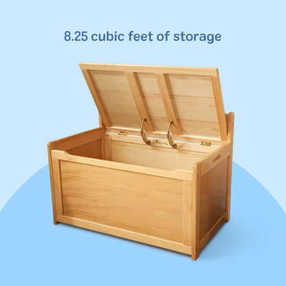 Melissa & Doug Toy Chest, Wooden Toy Storage Box with Safety-Hinged Lid, Kids Toys Storage Organizer for Playroom, Bedroom, & Montessori Classroom Furniture for Boys & Girls Ages 3+
