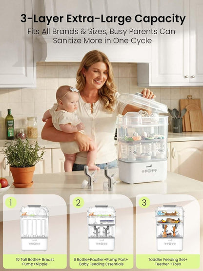 3 Layers Large Bottle Sterilizer and Dryer Bottle Sterilizer and Dryer