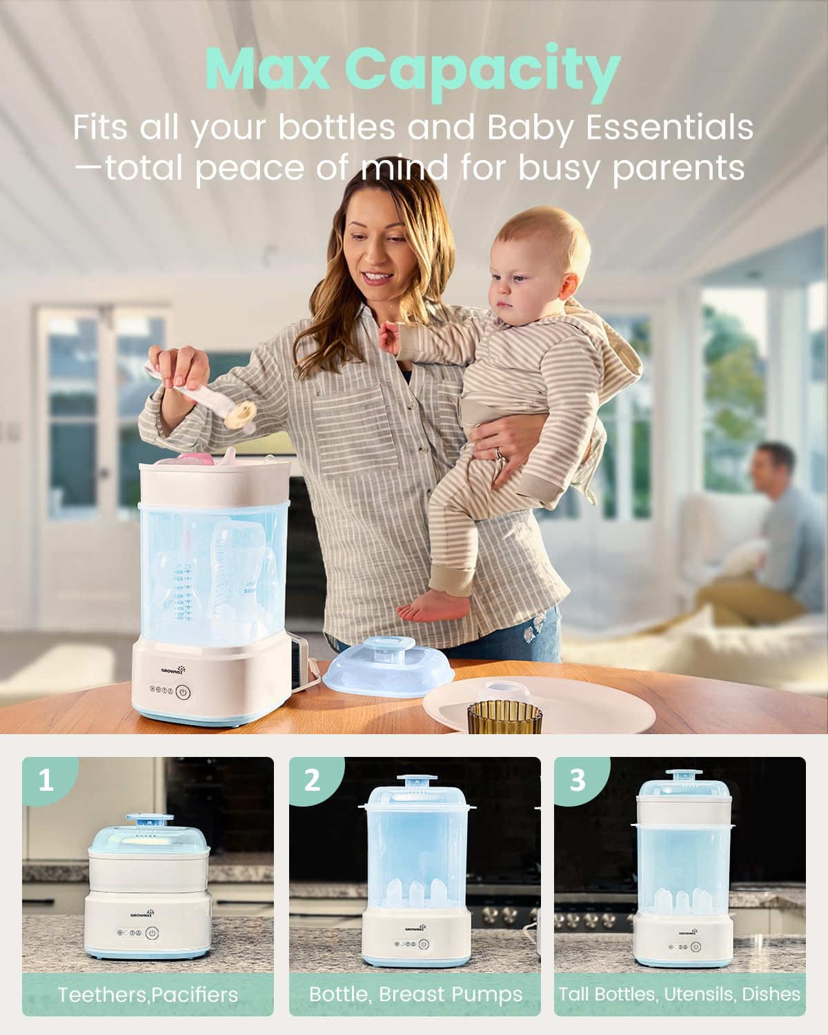 3 Layers Large Bottle Sterilizer and Dryer Bottle Sterilizer and Dryer