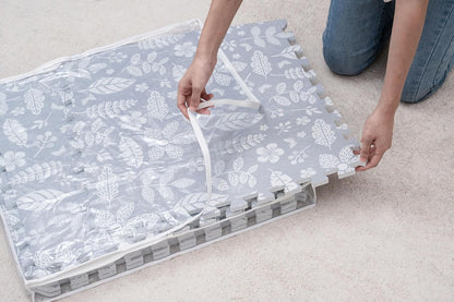 Large Storage Bags for 6 Pack Stylish Large Foam Play Mats Organizer Bins for Kids Toys Clear Window Design White edge (play mats not included)