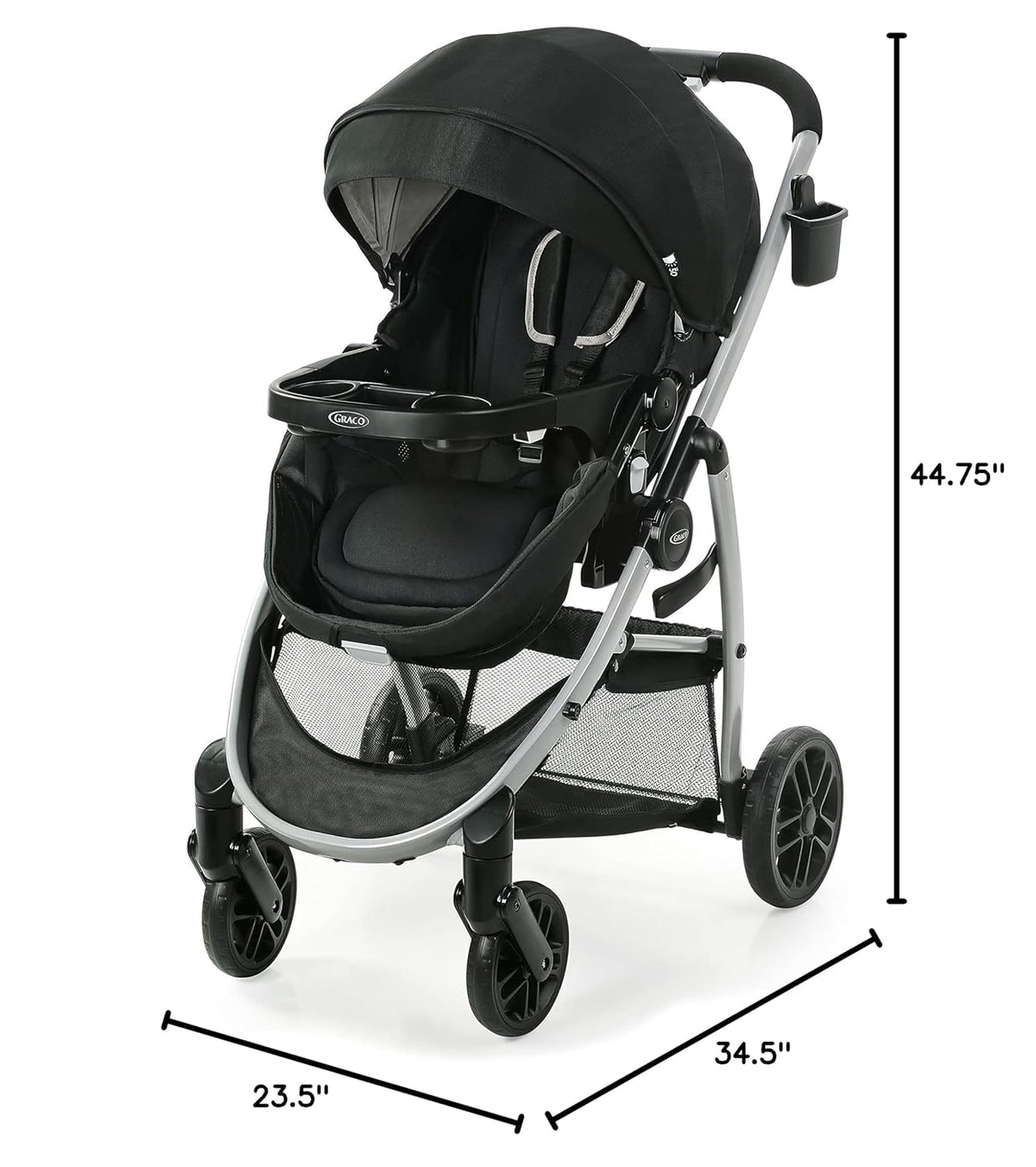 Modes Pramette Stroller, 3-in-1 Baby Stroller, 3 Modes: Infant Car Seat Carrier (Car Seat Not Included), Infant Pramette to Toddler Stroller with Reversible Seat and One-Hand Fold, Redmond