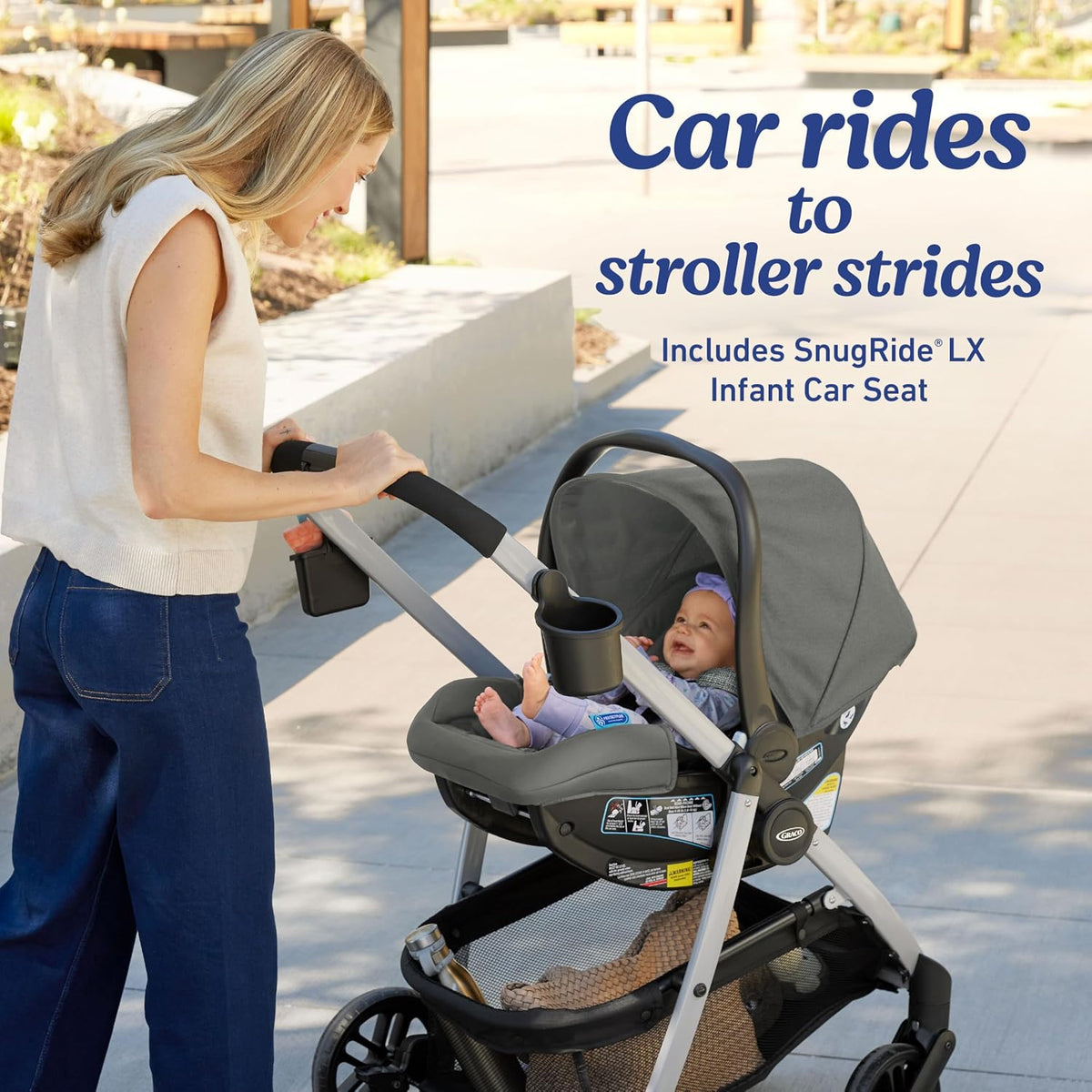Modes Pramette Stroller, 3-in-1 Baby Stroller, 3 Modes: Infant Car Seat Carrier (Car Seat Not Included), Infant Pramette to Toddler Stroller with Reversible Seat and One-Hand Fold, Redmond
