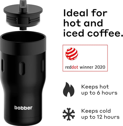 12 OZ Vacuum Insulated Stainless Steel Portable Travel Coffee Mug With 100% Leakproof Locked Lid (Matte)