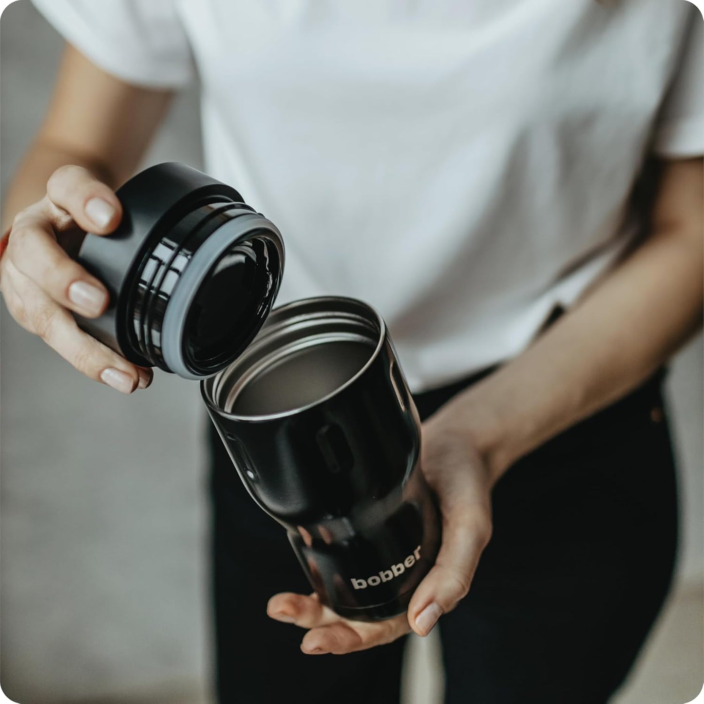 12 OZ Vacuum Insulated Stainless Steel Portable Travel Coffee Mug With 100% Leakproof Locked Lid (Matte)