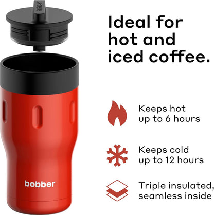 12 OZ Vacuum Insulated Stainless Steel Portable Travel Coffee Mug With 100% Leakproof Locked Lid (Matte)