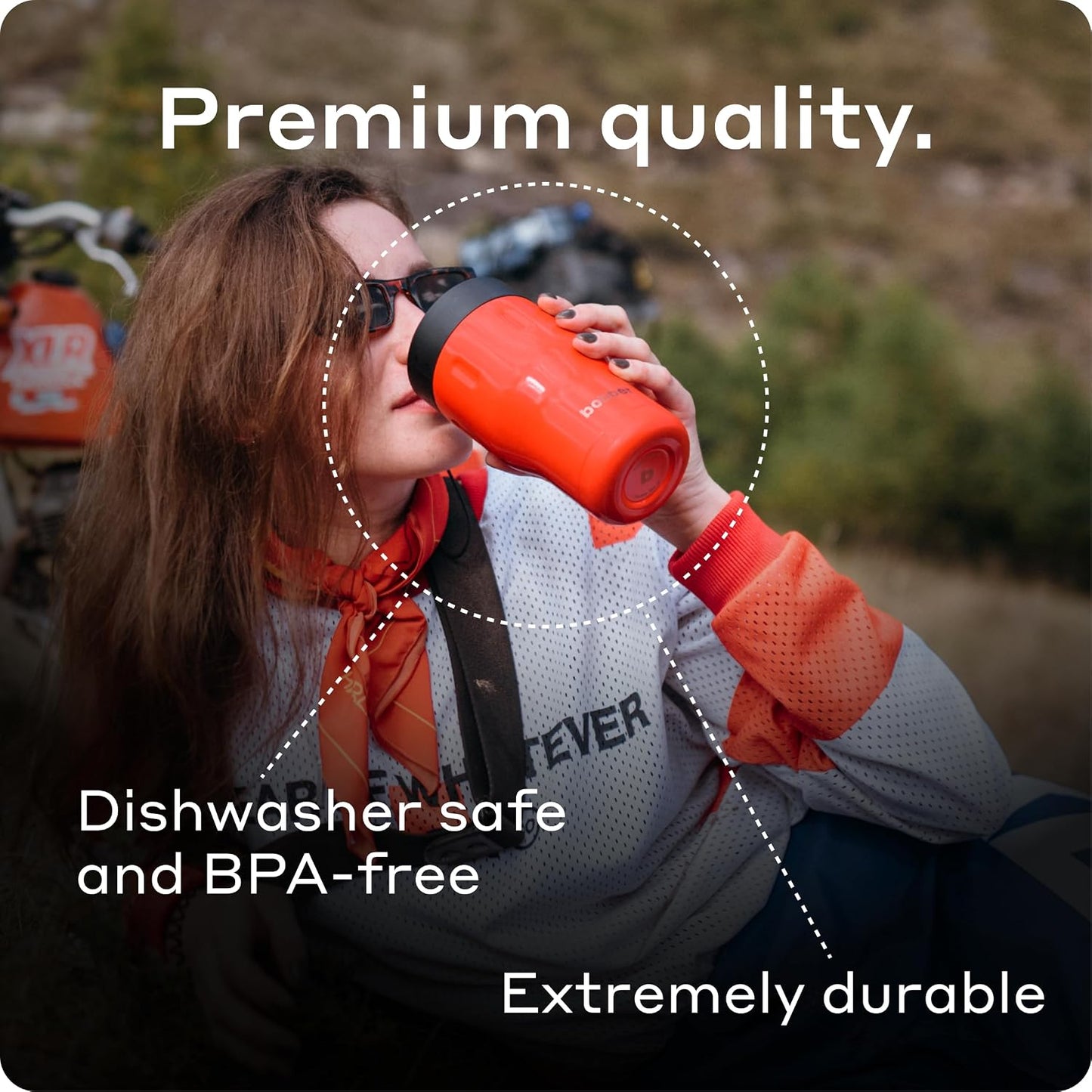 12 OZ Vacuum Insulated Stainless Steel Portable Travel Coffee Mug With 100% Leakproof Locked Lid (Matte)