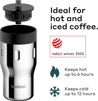 12 OZ Vacuum Insulated Stainless Steel Portable Travel Coffee Mug With 100% Leakproof Locked Lid (Matte)