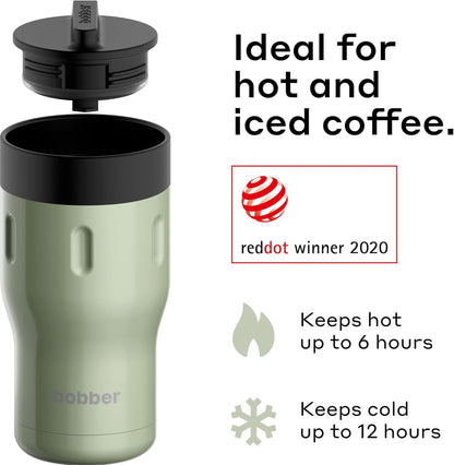 12 OZ Vacuum Insulated Stainless Steel Portable Travel Coffee Mug With 100% Leakproof Locked Lid (Matte)