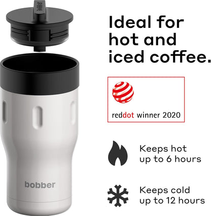 12 OZ Vacuum Insulated Stainless Steel Portable Travel Coffee Mug With 100% Leakproof Locked Lid (Matte)