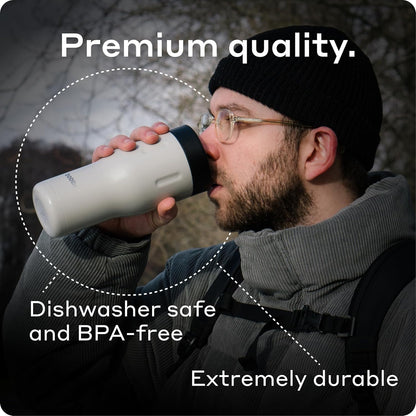 12 OZ Vacuum Insulated Stainless Steel Portable Travel Coffee Mug With 100% Leakproof Locked Lid (Matte)