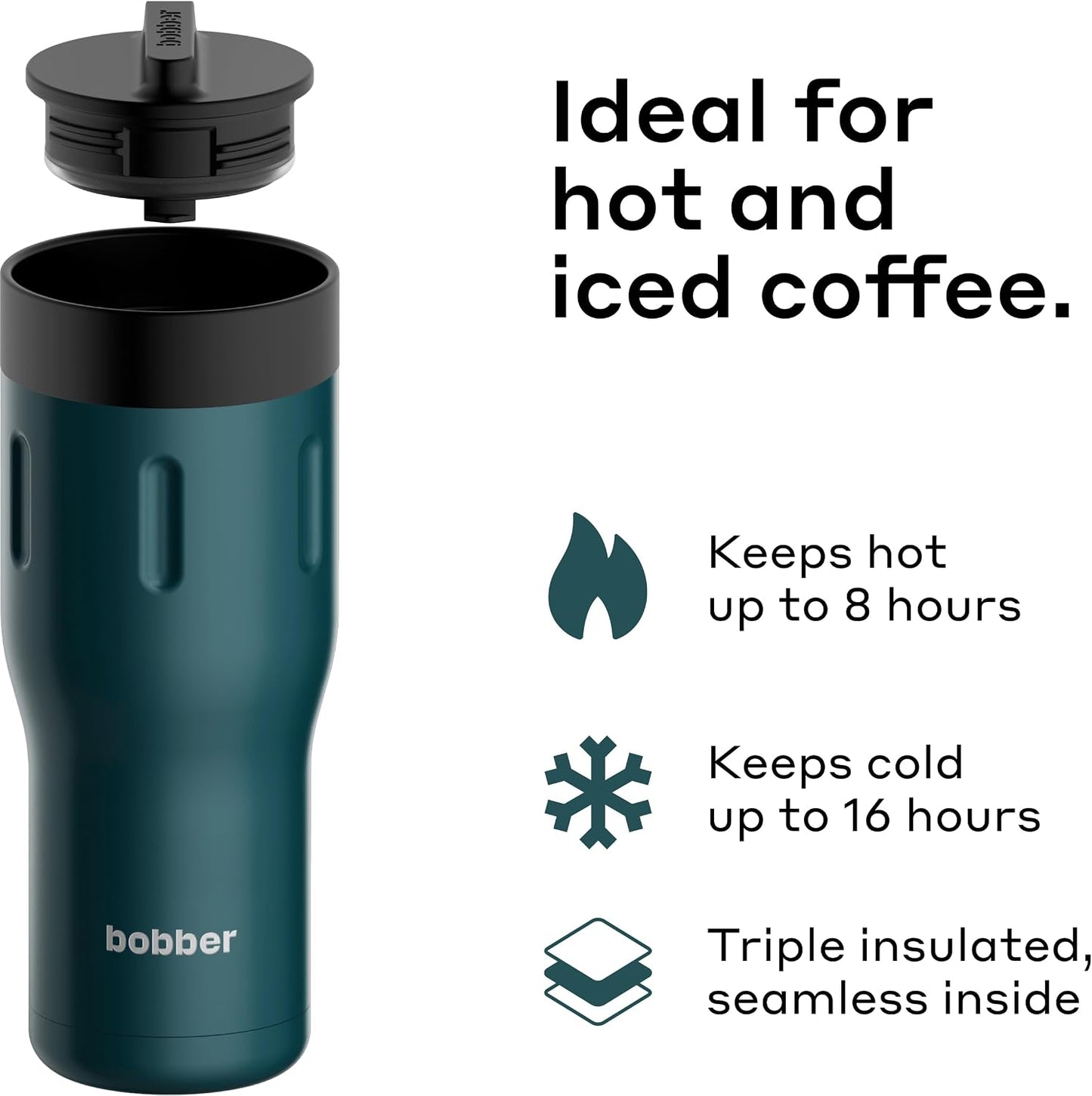 12 OZ Vacuum Insulated Stainless Steel Portable Travel Coffee Mug With 100% Leakproof Locked Lid (Matte)