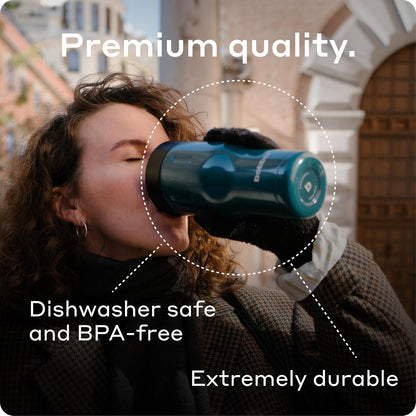 12 OZ Vacuum Insulated Stainless Steel Portable Travel Coffee Mug With 100% Leakproof Locked Lid (Matte)