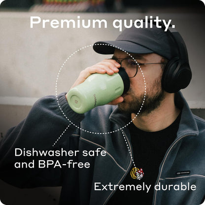 12 OZ Vacuum Insulated Stainless Steel Portable Travel Coffee Mug With 100% Leakproof Locked Lid (Matte)