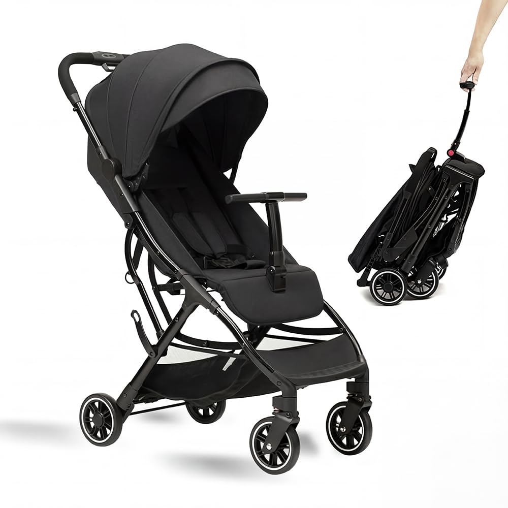 Superb Lightweight Travel Stroller, Auto Fold Buggy Rose Gold