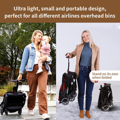 Superb Lightweight Travel Stroller, Auto Fold Buggy Rose Gold