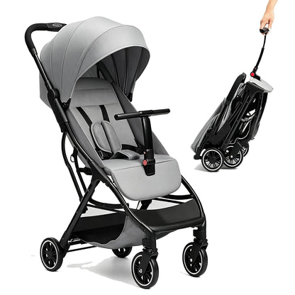 Superb Lightweight Travel Stroller, Auto Fold Buggy Rose Gold