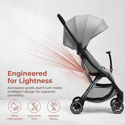 Superb Lightweight Travel Stroller, Auto Fold Buggy Rose Gold