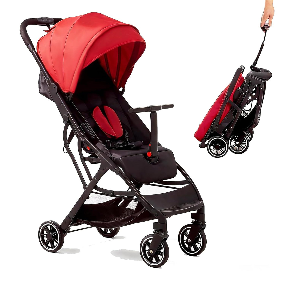 Superb Lightweight Travel Stroller, Auto Fold Buggy Rose Gold