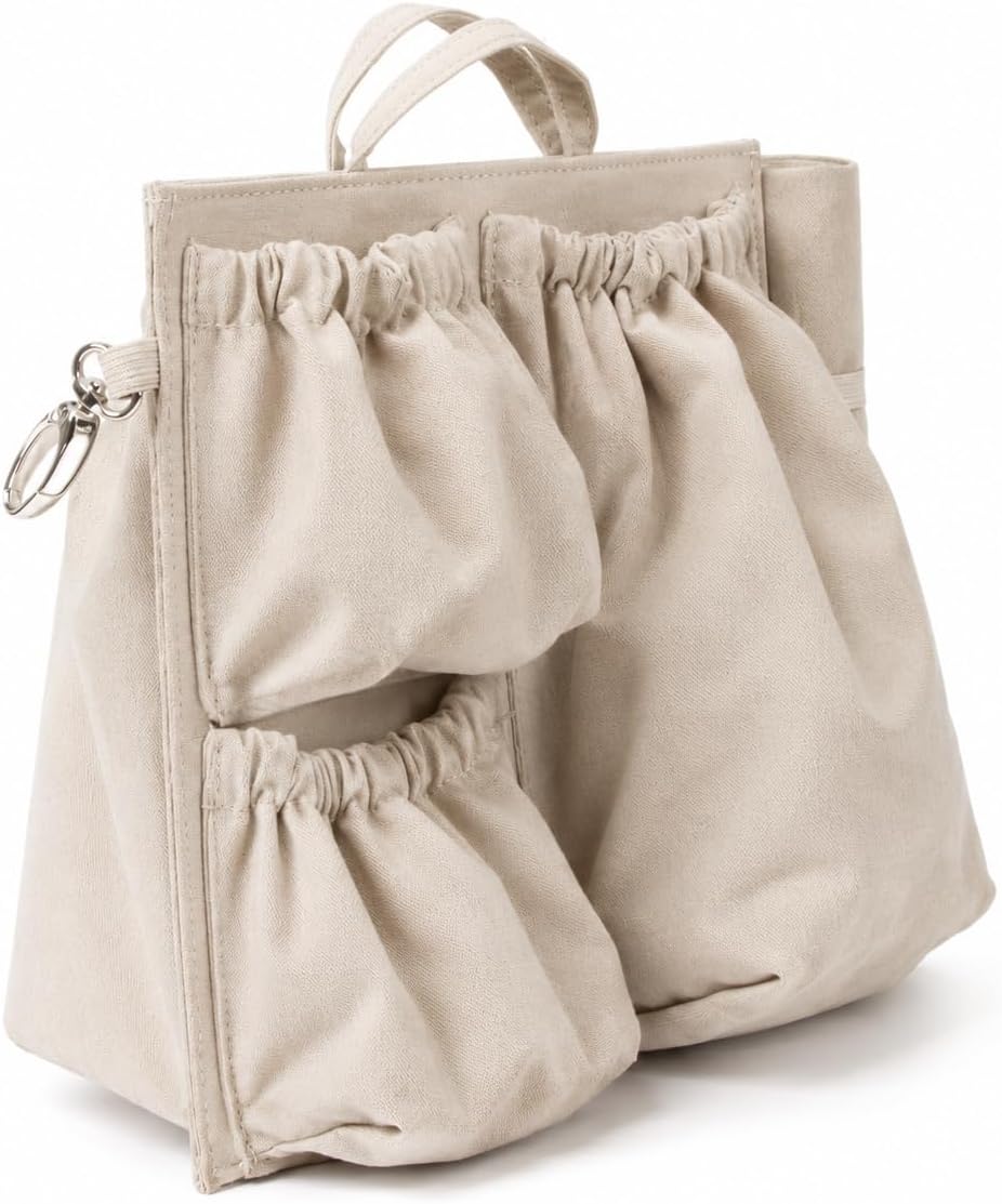 Mini Diaper Bag Organizer Insert (9.5x9) - Changing Mat Included (Canvas, 9.5" x 9" x 5)